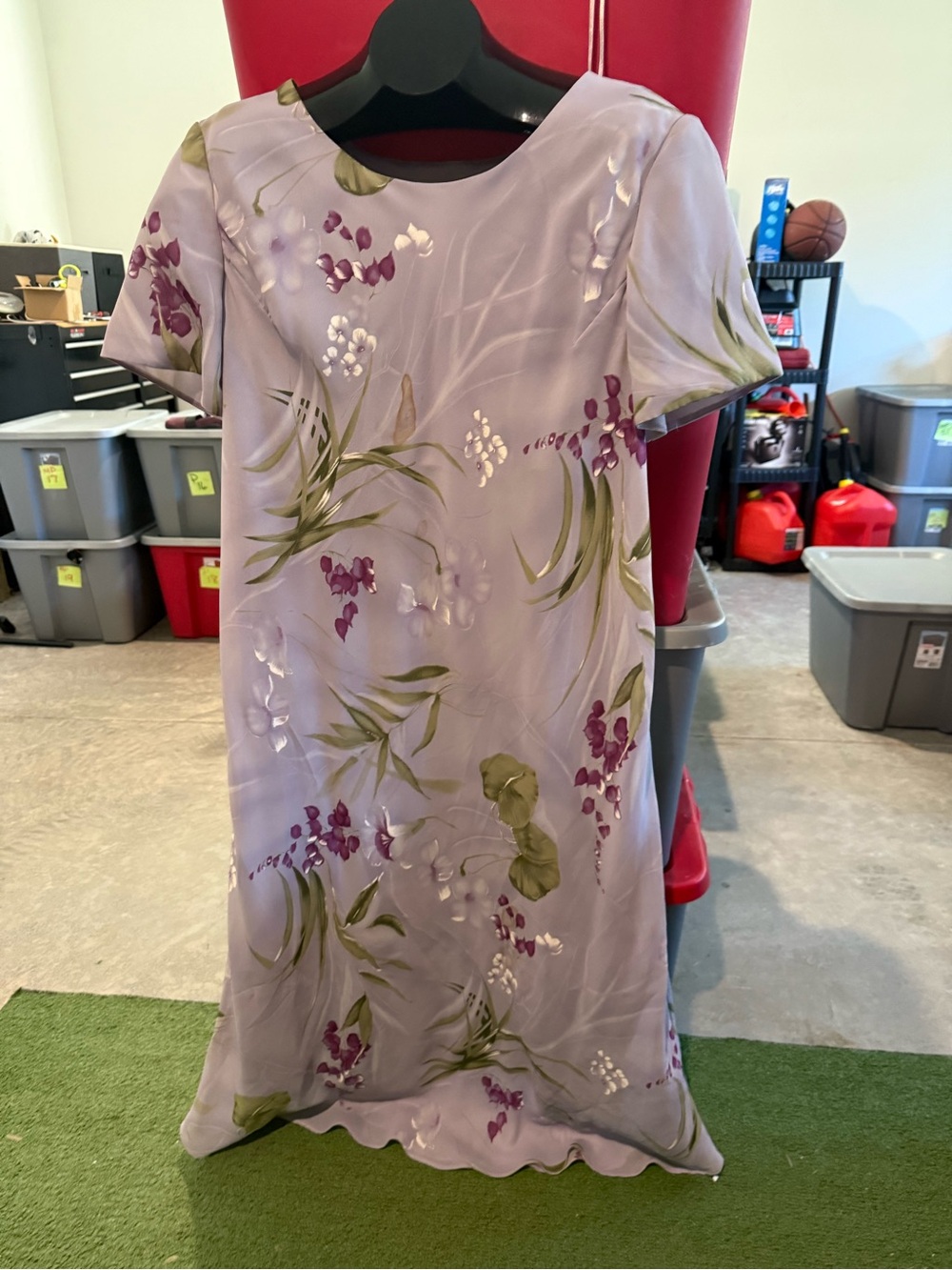 Lilac Floral Short-Sleeve Shift Dress - Lilac p31